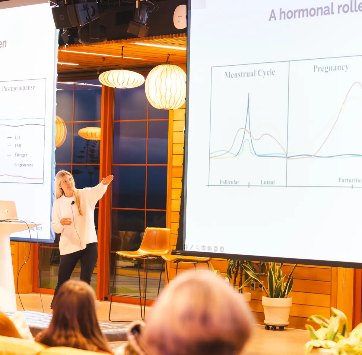 Dr. Jess presenting on women’s sleep and hormonal health